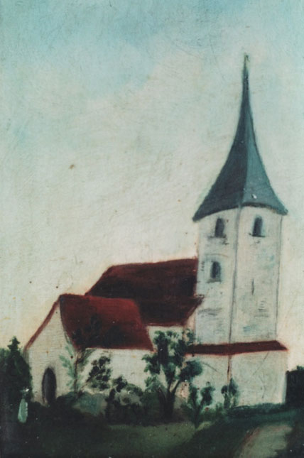 Altes Gemälde einer Kirche