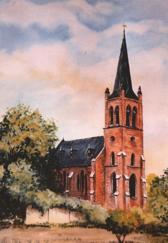 Altes gemaltes Bild der Thurauer Kirche